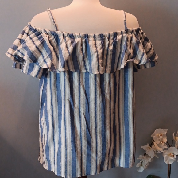 Nanette Lepore striped off shoulder top NWOT - Picture 2 of 4